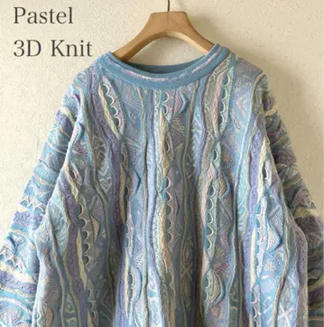 파스텔 3D 입체 편직 COOGI풍 니트 빅 루즈 개성 귀여운 미색