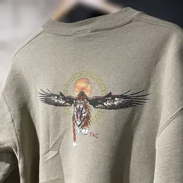 90sUSA 구제 의류 T&C 타운&컨트리 프린트 맨투맨 베이지