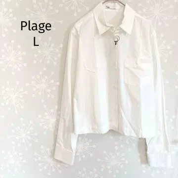 플라주 셔츠 새상품 택 포함 일본제 화이트 면 100% 고급 숏