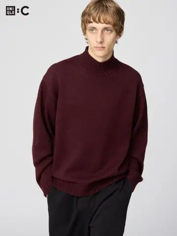 로우 게이지 하이넥 스웨터 19WINE S 사이즈