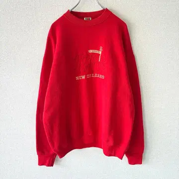 90년대 미국 빈티지 의류 뉴올리언스 관광 자수 로고 빨간색 레드 XL