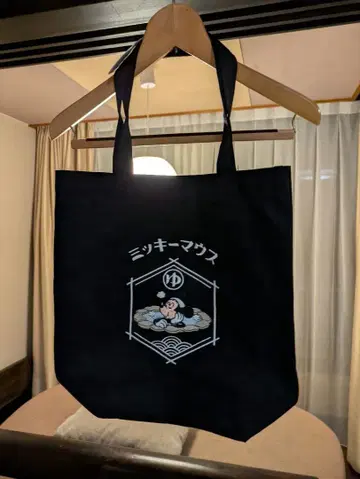 대에도 온천 이야기 한정판 콜라보 미키 토트백 블랙