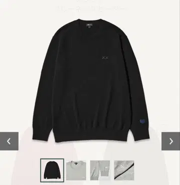 KAWS WINTER 블랙 크루넥 스웨터 M