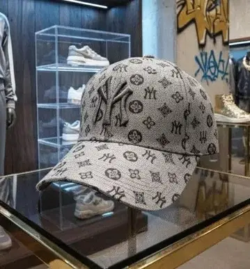 해외 대유행 MY 양키스 명품 가문 모노그램 메쉬 캡 올 그레이