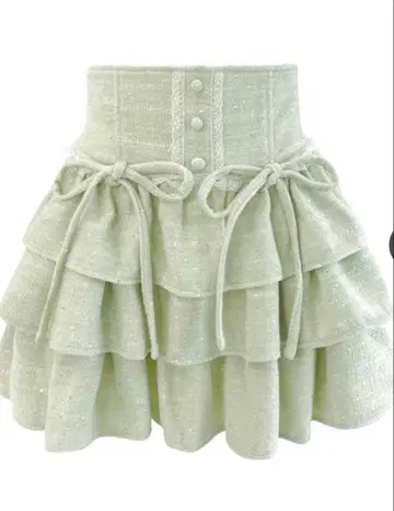 HONEY MEW 허니뮤우 트위드 티어드 프릴 스커트