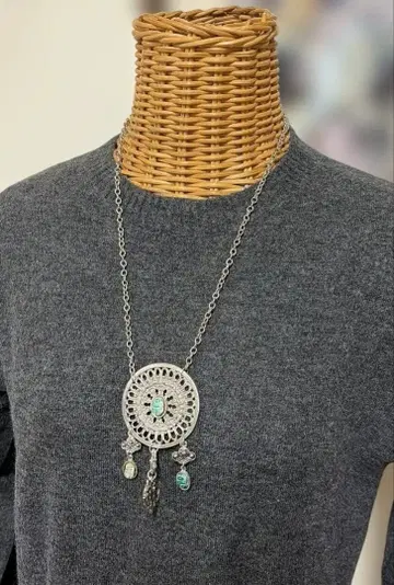 터콰이즈를 좋아해! 터콰이즈 스톤이 달린 드림캐처 목걸이