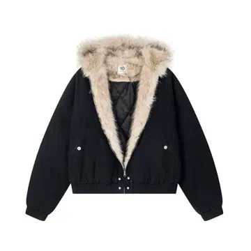 퍼 달린 봄버 자켓 블랙