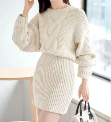 Chico 케이블 짜임 니트 원피스