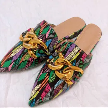 미사용 새상품 컬러풀 슬리퍼 샌들 26cm