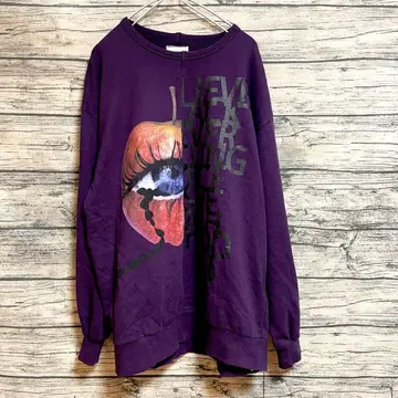 택 포함 새상품 SHAREEF 그래픽 프린트 퍼플 맨투맨