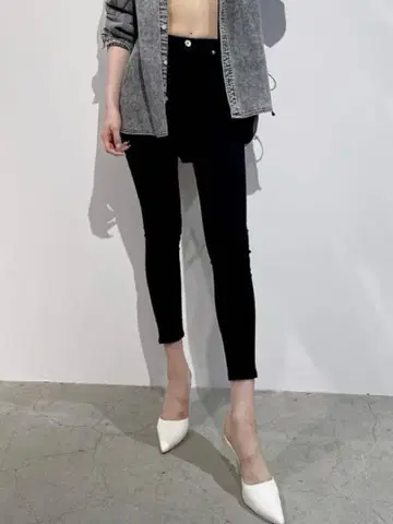 GYDA 제이다 하이웨스트 원워시 팬츠 블랙 S