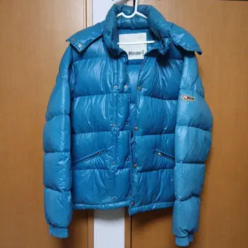 00s 베어 USA 후드 부착 다운 자켓 파랑