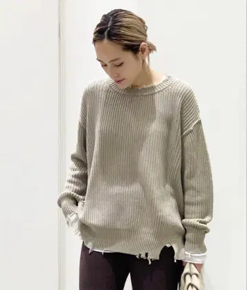 [ AP STUDIO ] 스톤 워시 데미지 풀오버