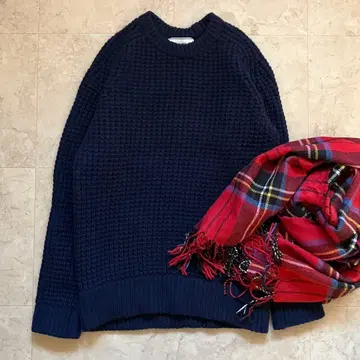 Deuxieme Classe 사슴 무늬 네이비 니트