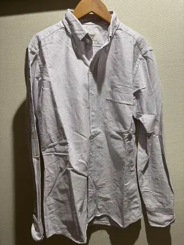 Drake's BD 셔츠 스트라이프 패턴 퍼플 39