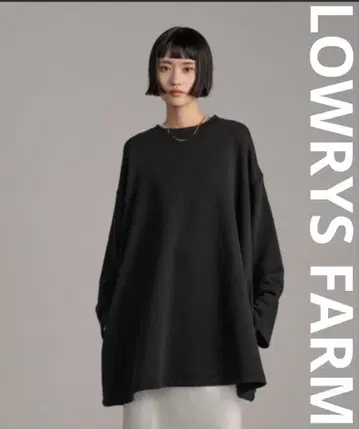 이번 시즌 LOWRYS FARM 기모 튜닉 풀오버 블랙