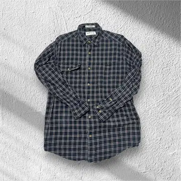 ORVIS 네이비 계열 체크 코튼 긴팔 플란넬 셔츠 M 사이즈