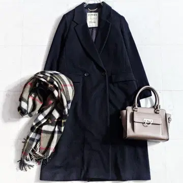 새상품급 레사주 램스울 SUPER100's 더블 브레스트 롱 코트