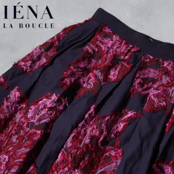 J325@ IENA LA BOUCLE 꽃무늬 플레어 실루엣 스커트