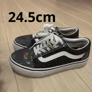 Vans 24.5cm 글리터 스니커즈 블랙/화이트