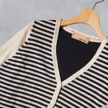 J324@ grintmati 울 보더 V넥 가디건 38