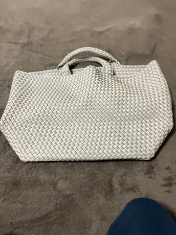 NACHEBI 뜨개질 화이트 토트백