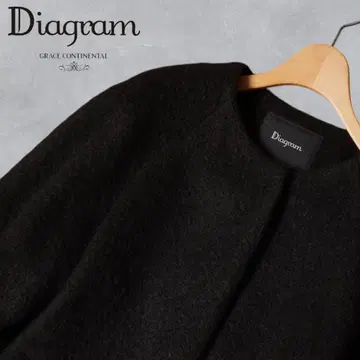 J308s@ Diagram 퍼 노카라 모헤어 코트 M 블랙