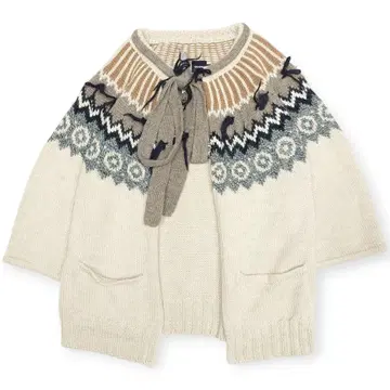 [ 새상품급 ] 티보 반달 스트럿 알파카 페어아일 가디건 S