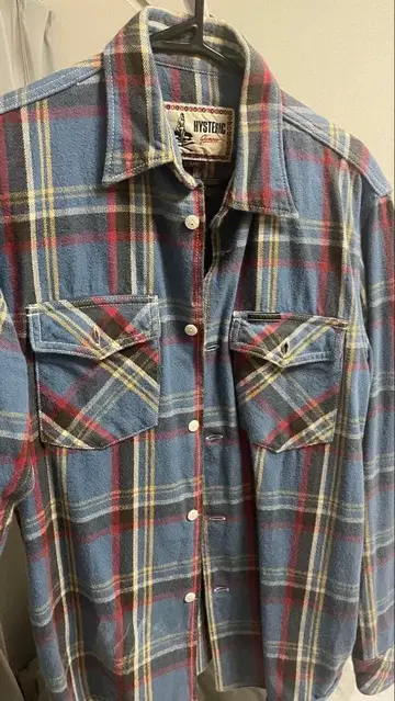 HYSTERIC Glamour 긴팔 셔츠 체크 무늬 파랑