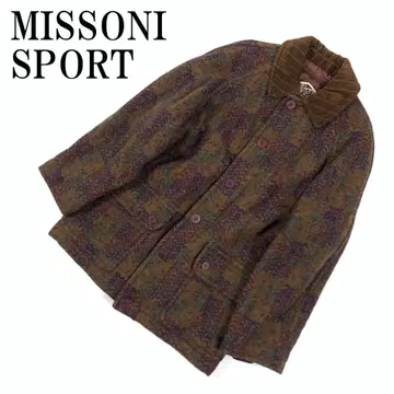 LA8832 미쏘니 스포츠 울 코트 브라운 레드 M