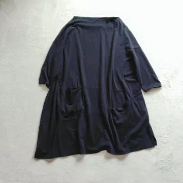 아지메 튜닉 보틀넥 드롭 오버 사이즈 절개 블랙