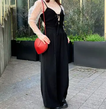 LAEMUSE 라미즈 더블 리본 콤비네존