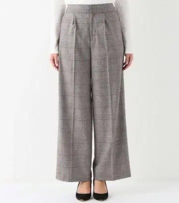 plage 체크 스트레이트 팬츠 38