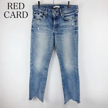 레드카드 사이즈 26 데미지 가공 컷오프 데님 팬츠