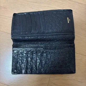 블랙 가죽 이단 접이식 지갑