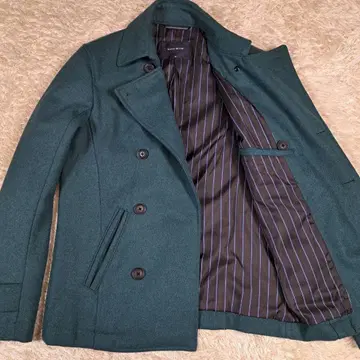 새상품급 레어 남성용 비기 울 코트 에메랄드 그린 더블