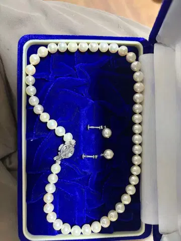 진주 목걸이 정품 8~8.5mm 감정서 포함