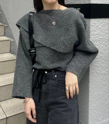 [ mystic ] 크로스 니트