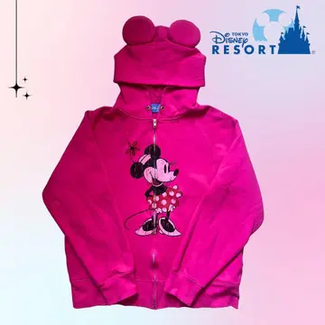디즈니 리조트 미니 귀 달린 후드티 핑크