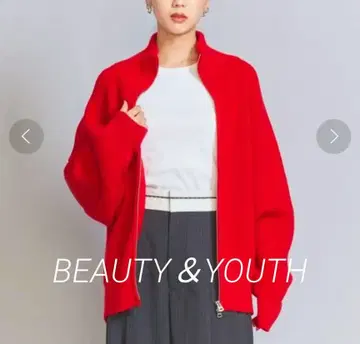 뷰티앤유스 엘보우 패치 더블 지퍼 니트 가디건