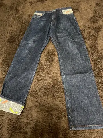 X-LARGE 다크 블루 스트레이트 데님 36인치