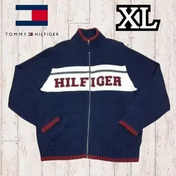 새상품 미사용 타미힐피거 니트 가디건 풀 집업 두꺼운 원단 XL