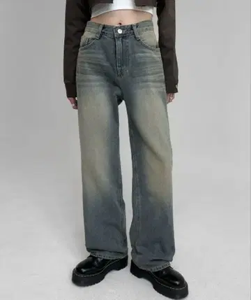 BLACKUP 페스트 와이드 데님 팬츠 청바지 S