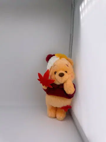 디즈니 스토어 푸우 단풍 봉제 인형 키체인