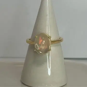 [ 1cm ] 빅 오벌 펄 오벌 패싯 반지 골드 컬러 실버 소재