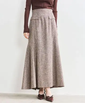 COCO DEAL 코코딜 라인 디자인 트위드 머메이드 스커트