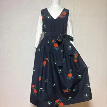 기모노 리메이크 순수 실크 롱 원피스 점퍼 스커트