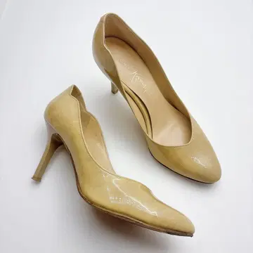 카네마츠 에나멜 펌프스 뉘앙스 컬러 마블 하이힐 22cm