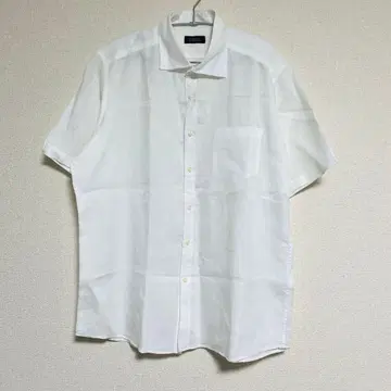 BARNEYS NEW YORK 반팔 린넨 셔츠 L 화이트 흰색 #1