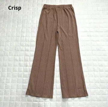 [ 크리스프 ] 플레어 리브 팬츠 라프 루즈핏 허리밴딩 스트레치 무지 F